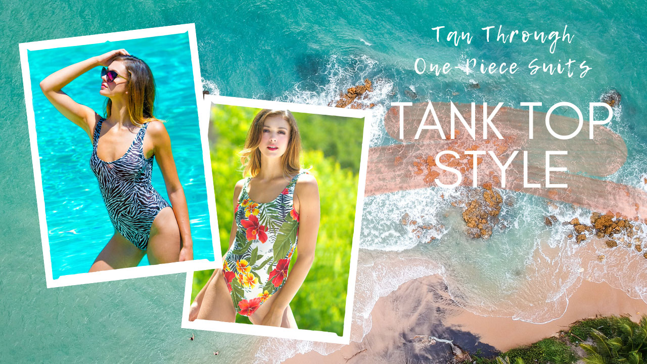 Tan Through Tank Top Style Suit